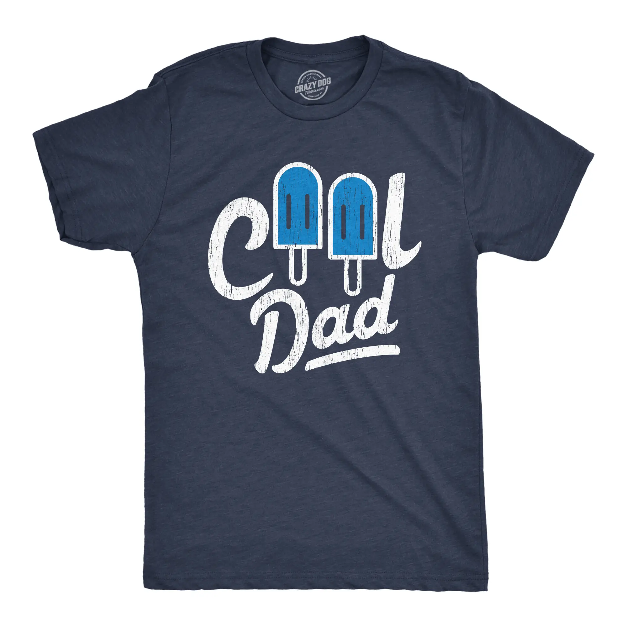 Mens Cool Dad Popsicle T Shirt Funny Summer Fathers Day Appreciation Graphic Tee Mens Funny T Shirts Cool Vintage Fashion T-Shirt Gift Classic Menswear Dad Joke Apparel for Men Novelty Tees for Guys Navy