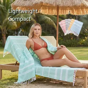 Turkish Beach Towel, 39x71 Inches, Quick Dry and Sandproof, Ultra-Light Design, Extra Large, High Absorbency, Perfect for Beaches