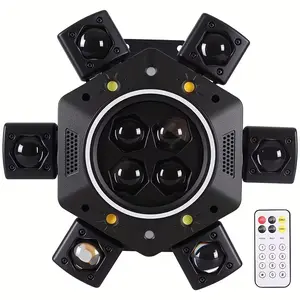 XDV 150W 6 Arms Moving Head DJ Light, RGBW StageLight with DMX-512 & Sound Active - Perfect for Parties,Weddings & Events