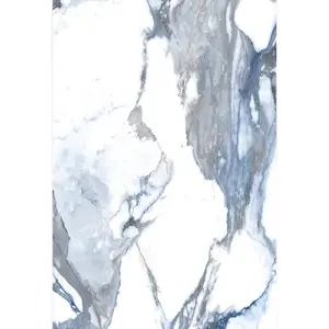 Crash Blue Polished Porcelain Tile - Original Design with Unique Marble Patterns
