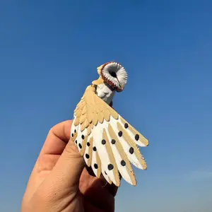 3D Printed Owl Design Ornament, 1 Count Joints Moveable Art Craft, Home Decor for Living Room Bedroom Office, Room Decor, Home Decor