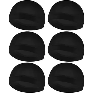 6pcs wave cap for men silky durags elastic band wave caps for waves soft breathable satin durag unisex adults kids skullies beanies hats shower cap Cover Gift