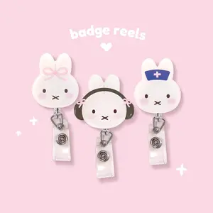 Bunny Rabbit Retractable ID Badge Reel / Doctor / Nurse / Medical Worker / Coworker