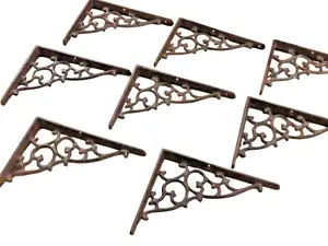 8 Antique Style Shelf Brace Wall Bracket Cast Iron Brackets Vine Garden Corbels Durable Design for Home Decor