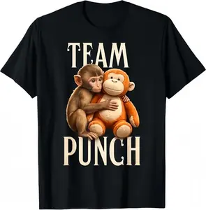 Baby Monkey Punch Team Funny Graphic Tee T Shirt Cute Animal Humor Tee for Men Women Kids Cool Graphic Tee Good Graphic Tees Casual Street Style Tee 90s Graphic Tees Trendy Mens T Shirts Cartoon Monkey Lover Gift Tee
