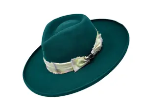 Ace Of Hats DTLA  Emerald Green Women's Fashion Fedora Hat 100% Australian Wool