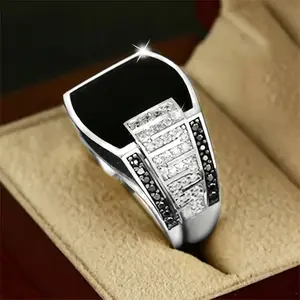 925 Sterling Silvery Creative Men'S Classic Luxury Fashion Hip-Hop Business Ring, As a Birthday Gift for Male Friends