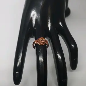 wire wrapped ring, copper ring, Rose designed ring