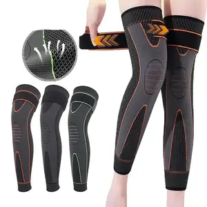 Running Sports Knee Brace - Non-slip Pressurized 1 Count Elastic Warm Long Leg Sleeve