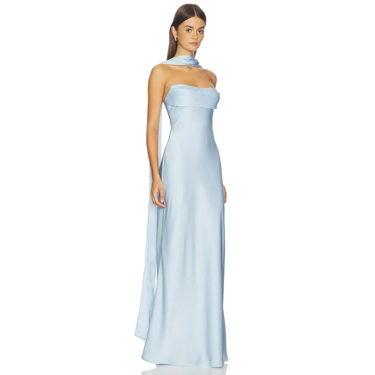 Runaway The Label Madeleine Strapless Maxi Dress in Sky Blue