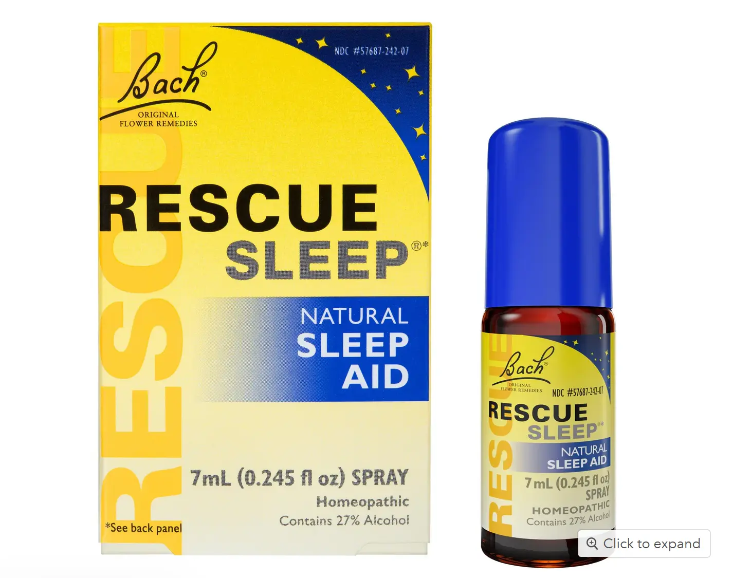 Bach Flower Rescue Sleep Spray, Sleep Discomfort, Sleep Spray To Improve Sleep and Protect at Night, 7ml