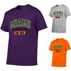 Men'S Miami Property of the 305 Graphic T-Shirt,Trendy Soft Short Sleeve Crew Neck Y2k Graphic Tee for Casual Streetwear,Gym,Workout | Holiday Gift for Dad,Husband,Boyfriend (Father's Day,Christmas,Birthday),Plus Size T-Shirts,Men Colthing