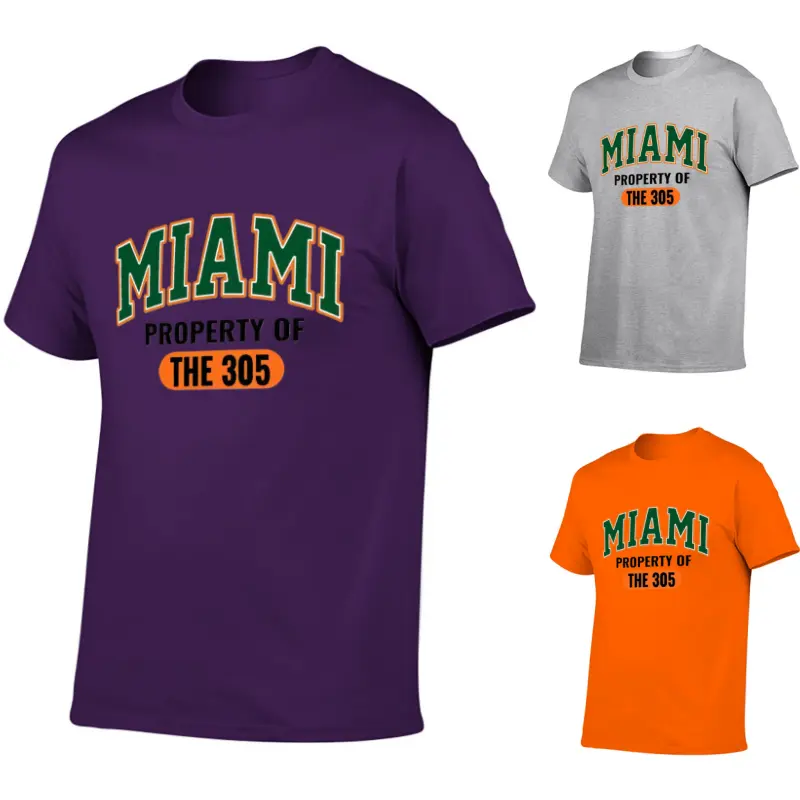 Men'S Miami Property of the 305 Graphic T-Shirt,Trendy Soft Short Sleeve Crew Neck Y2k Graphic Tee for Casual Streetwear,Gym,Workout | Holiday Gift for Dad,Husband,Boyfriend (Father's Day,Christmas,Birthday),Plus Size T-Shirts,Men Colthing