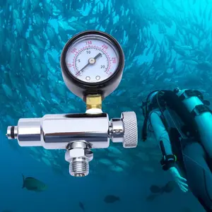 Copper Scuba Diving Regulator Adjustment Tool with Gauge, Second Stage, 300 PSI Max for Technician Use (Home Supplies Tool)