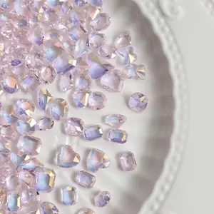 50Pcs Pointed Bottom Nail Rhinestones Mini Nail 3D Crystal Gems