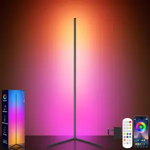 LED Corner Floor Lamp, Corner Lamp - 16 Million DIY Colors, 68+ Scenes, App & Remote Control,  RGBICW Corner Light with  Sync & Timer Setting, LED Lamp for Bedroom, Living Room, Gaming Room