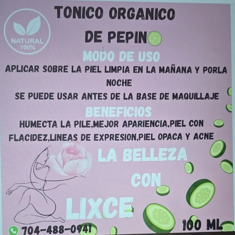 Tónico orgánico de pepino
