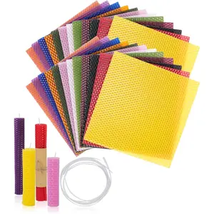 Beeswax Sheets for Candle Making - Beeswax Candle Making Kit for Kids-Christmas Candle Making Kit for Adults-Candle Rolling Kit DIY Candle Maker - Candle Starter Kit Beeswax Candle Kit
