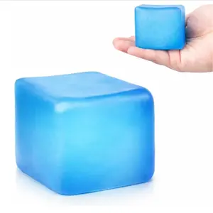 Stress Relief Cube Toy, Slow Rise Squeeze Toy, Soft Gel Cube, Ice Ball Stress Ball for Adults and Kids, Anxiety Relief Puzzle
