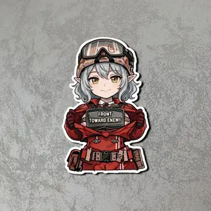 Cute Tactical Girl Vinyl Sticker, Anime Style Car Decal, Laptop Sticker, Waterproof Kawaii Character Sticker, Gift Idea