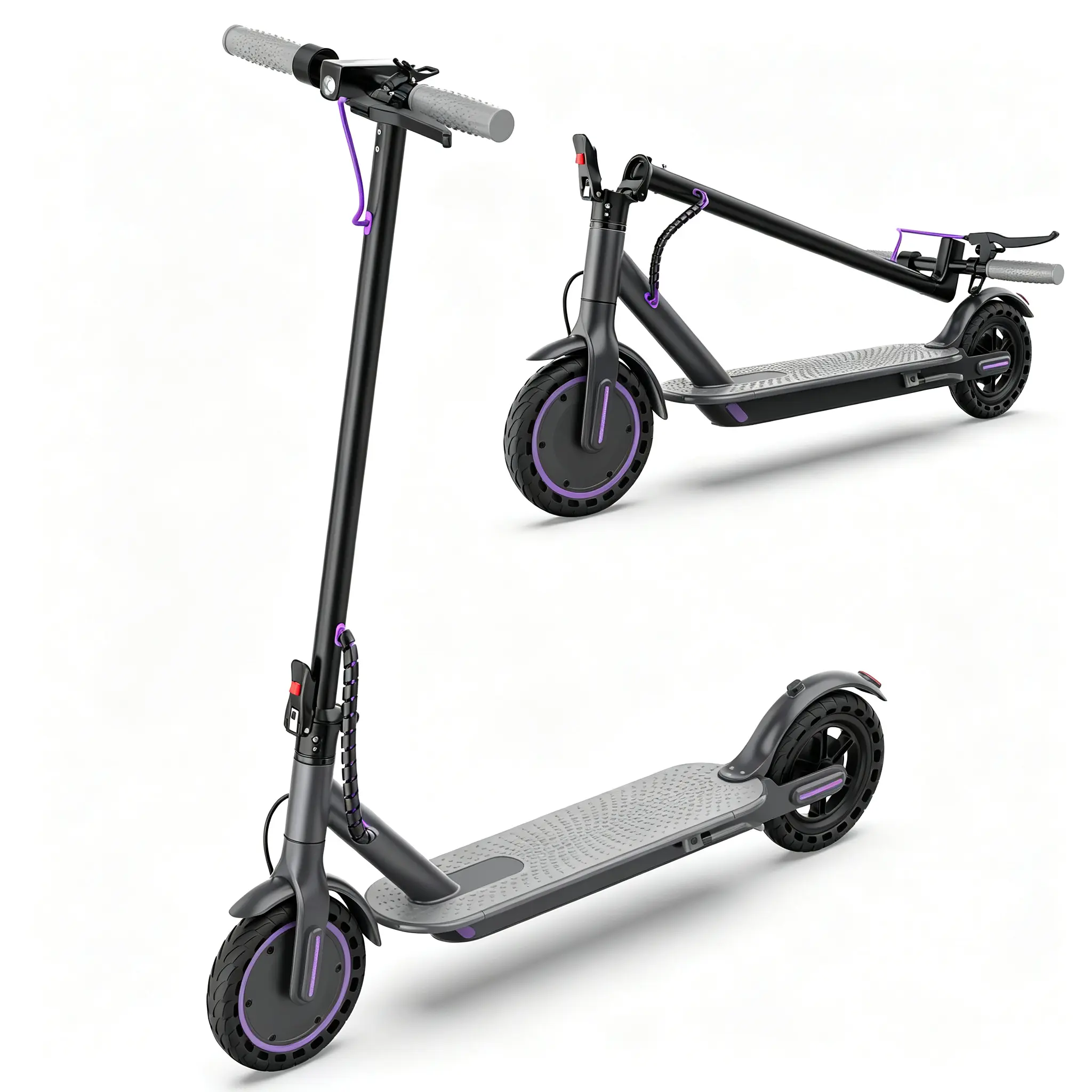 Electric Scooter for Sports & Outdoor Fitness - 350W Powerful Motor, 19 MPH Top Speed, 15 Mi Long Range, Folding Design, APP Connectivity solid tire