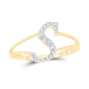 1/8Ctw-Nat Dia Nk Gift Initial "S" Ladies Ring (1.21 grams)