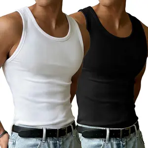 Men’s 2-Pack Ribbed Muscle Tank Tops – Body-Hugging Slim Fit Gym Shirts, Sculpted Physique Athletic Tanks for Workout, Training & Sexy Streetwear Looks