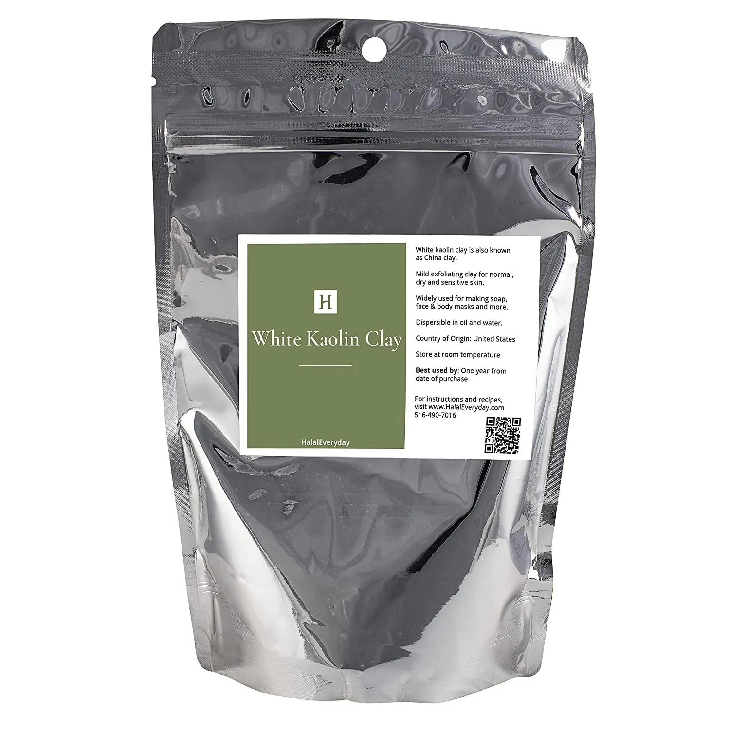 HALALEVERYDAY White Kaolin Clay Powder 1lb Cosmetic Grade 100% Natural for DIY Facial Masks & Skincare Recipes Gentle Smooth Nourishing Cleansing Exfoliant