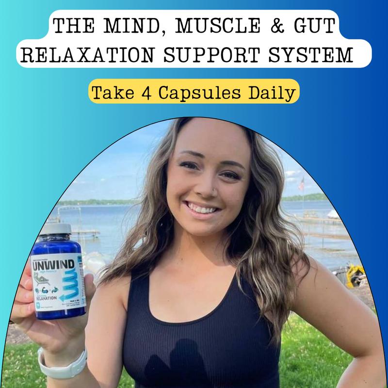 Unwind - Relaxation & Recovery Supplement with Magnesium, Lemon Balm, Shilajit & Ginger - Supports Calm, Muscle Recovery, and Restful Sleep - 120 Capsules - Made in USA