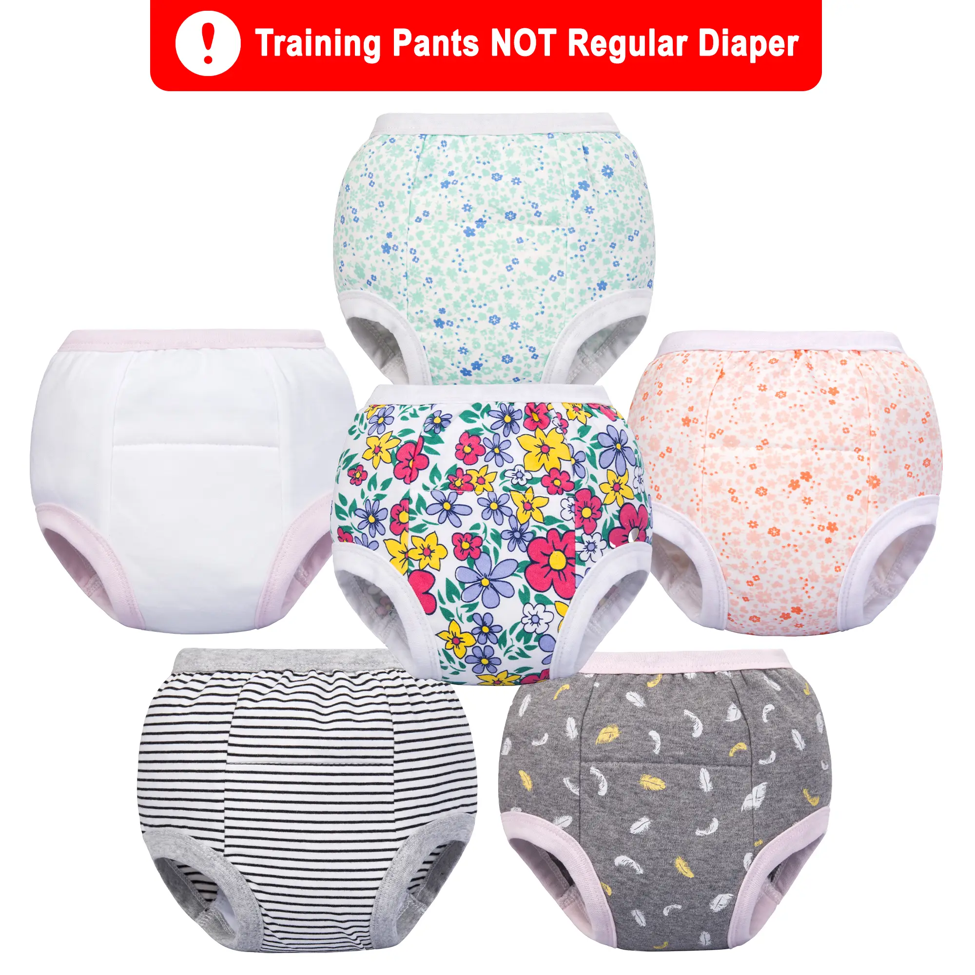 Potty Training Pants for Toddlers – 6 Pack Soft Cotton Underwear, Suitable for Boys & Girls