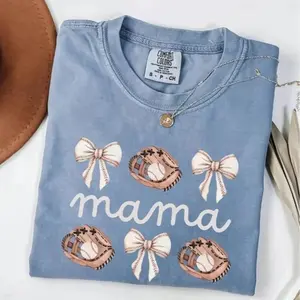 Comfort Colors Baseball Mama T-Shirt, Coquette Game Day Tee, Baseball Season TShirt, Sport Mom Gift, Baseball Fan Tee, Cute Game Day T-Shirt