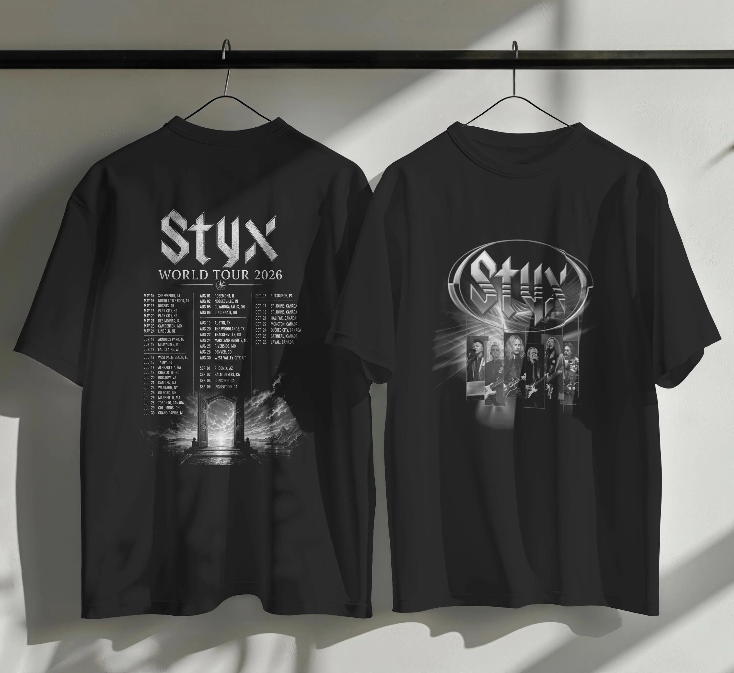 [ MUSIC TOUR TEE - TWO-SIDE ] Styx World Tour 2026 T-Shirt, Retro Rock Band Concert Merch