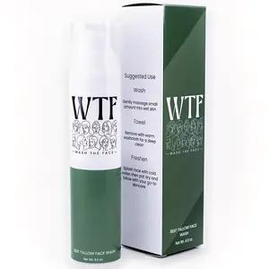 Beef Tallow Face Wash 4 oz – 100% Grass-Fed Tallow daily Cleanser for Sensitive Skin – Natural Moisturizing Facial Wash with Centella (Cica) – Non-Toxic, Cruelty-Free, No Harsh Chemicals – Tallow Skincare by Wash The Face