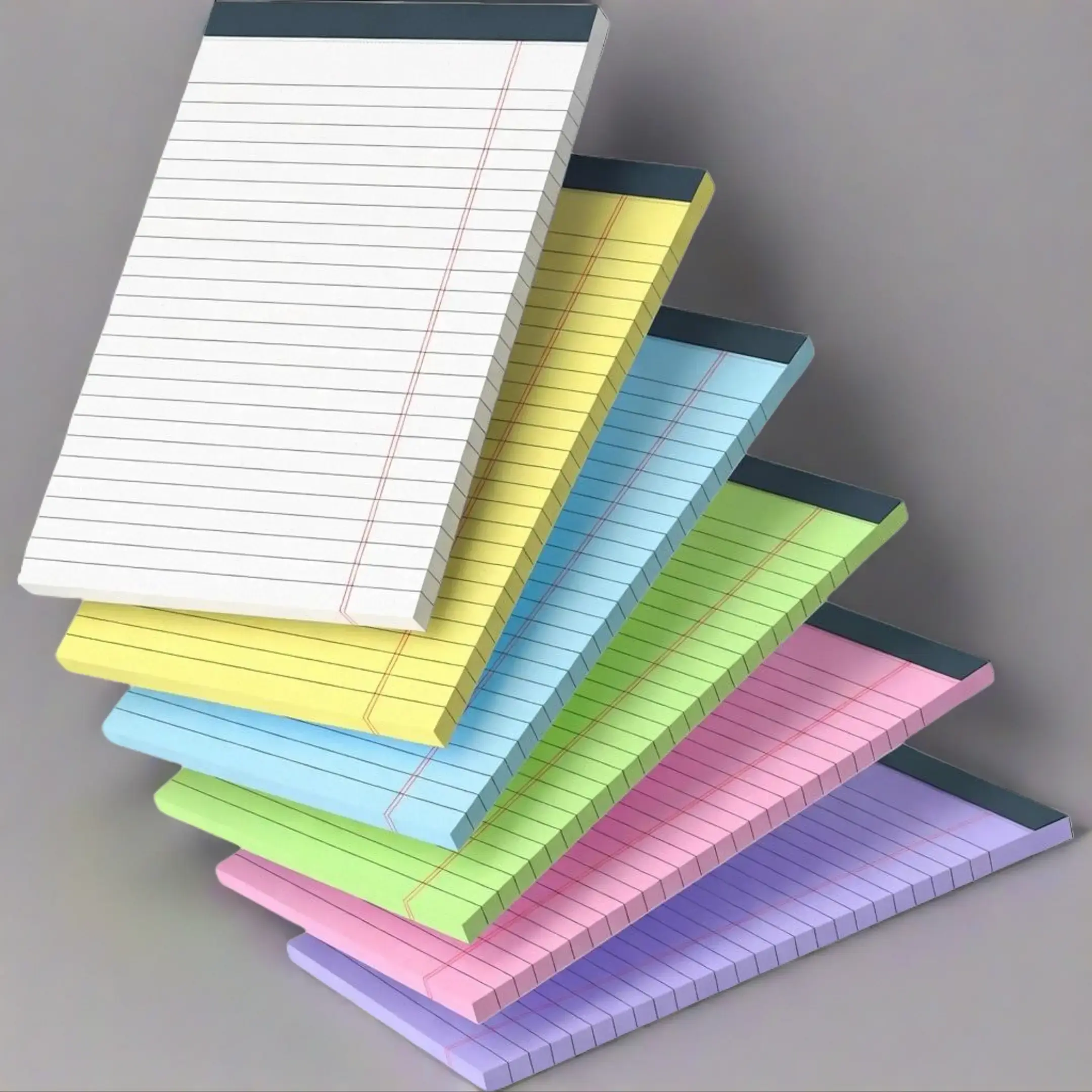 5 Pack Colored Note Pads 5x8 Inch – College Ruled Small Legal Pads, Perforated Writing Notepads 30 Sheets Each for School, Office & Study