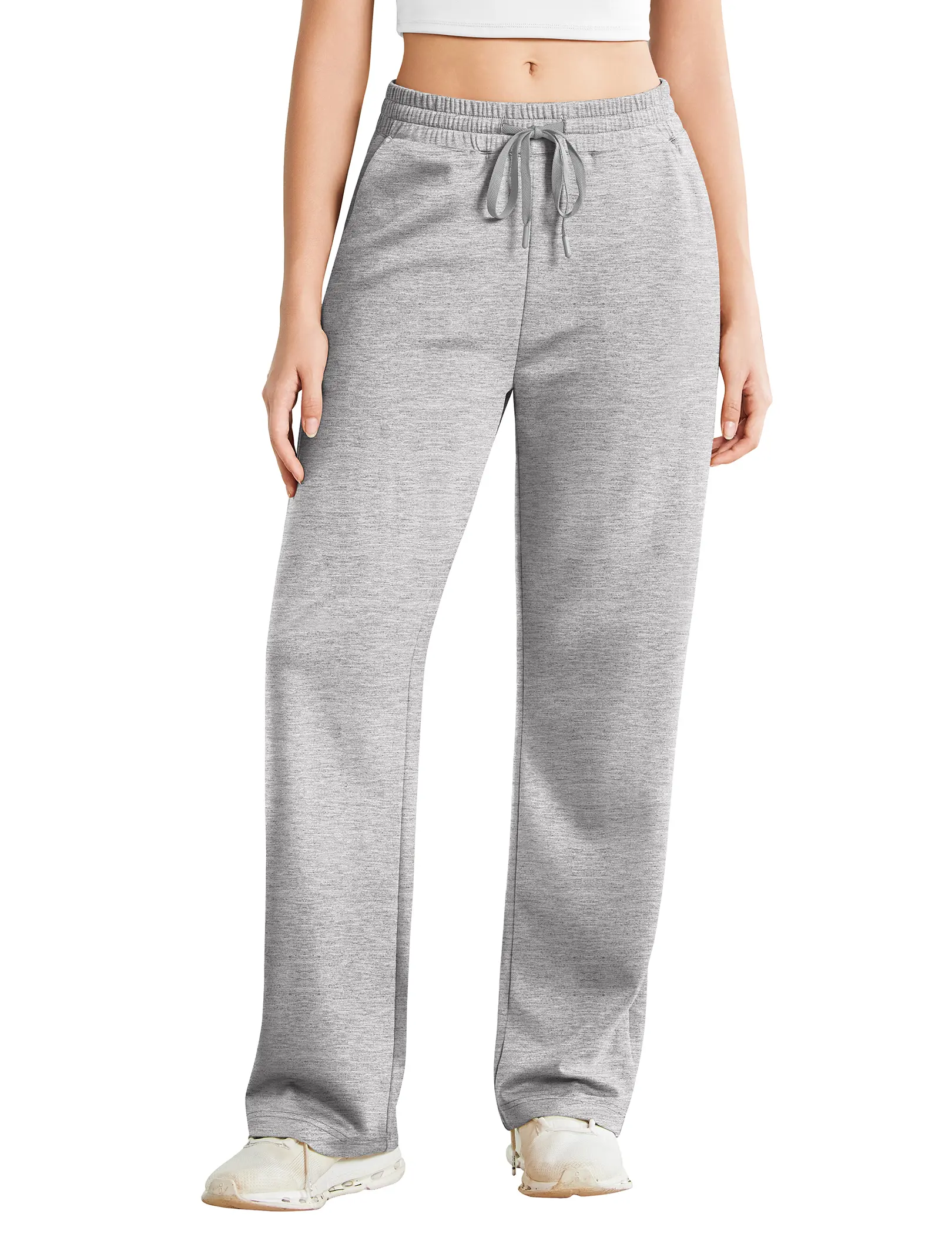 PINSPARK Women's Wide Leg Sweatpants High Waisted Baggy Workout Sweat Pants Comfy Drawstring Athletic Pants with Pockets Sports Bottoms Gym Sportswear Bottoms tiktokshopbacktoschool