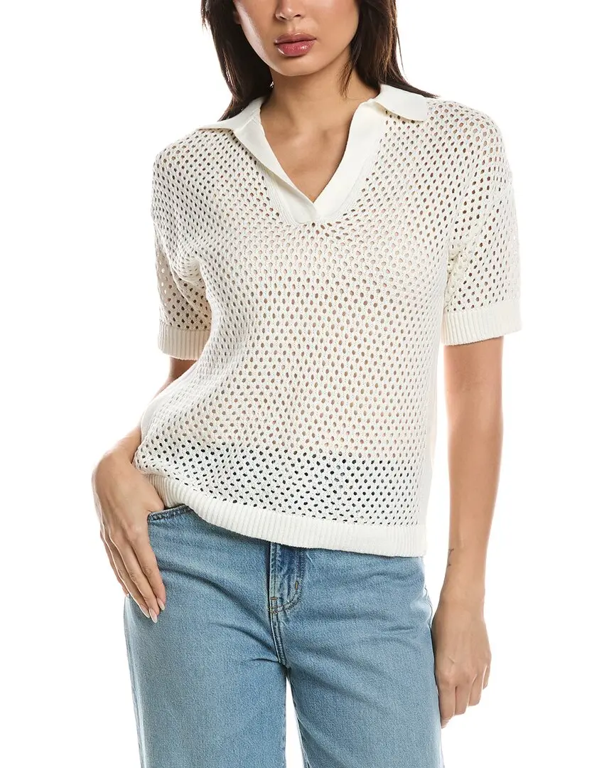 WISPR Relaxed Pointelle Polo Sweater