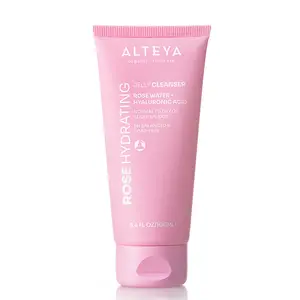 Alteya Organics Rose Hydrating Jelly Cleanser - Organic Rose Water & Hyaluronic Acid - Gentle Gel Cleanser for Sensitive Skin - 3.4 FL OZ / 100 ML - Fragrance-Free & Paraben-Free