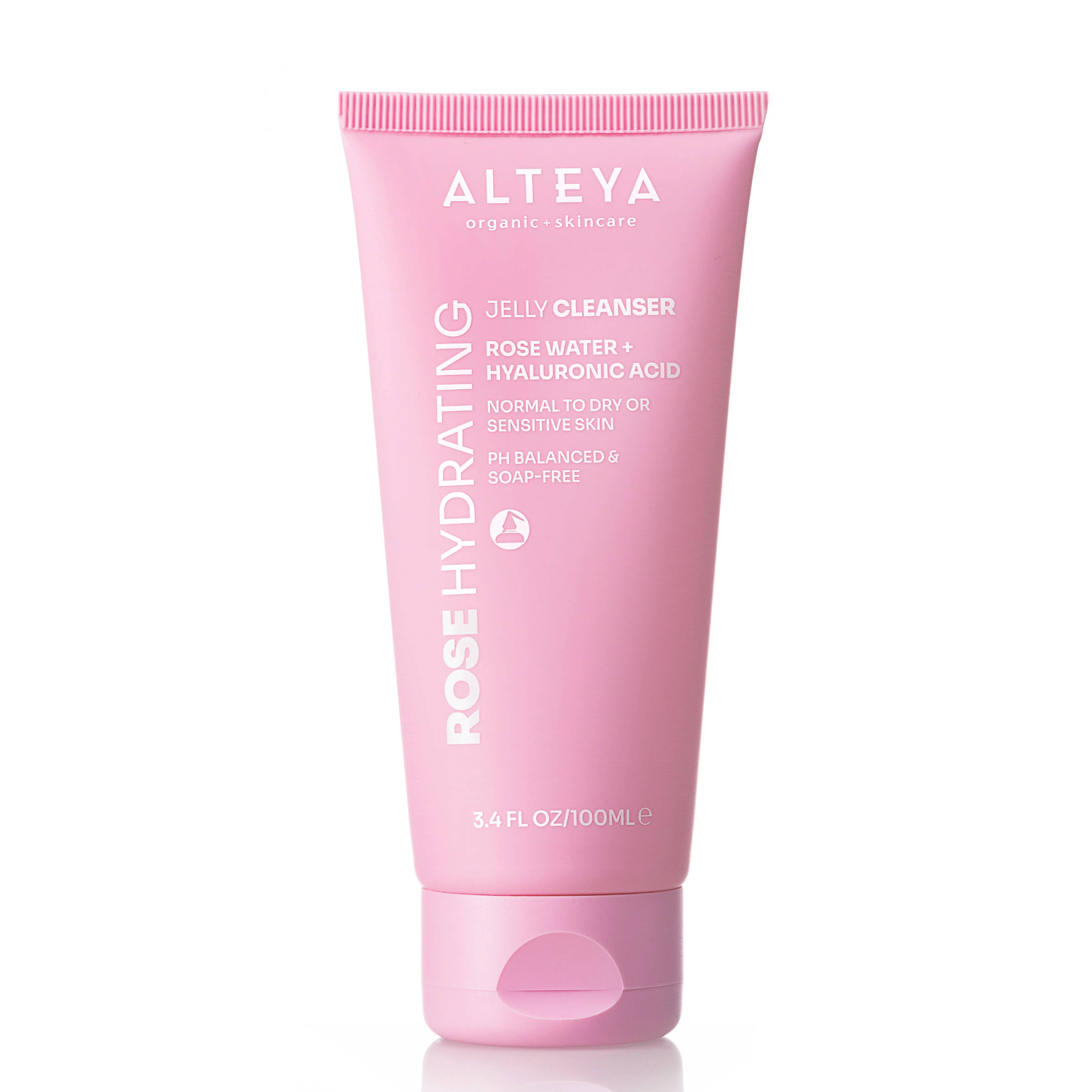 ALTEYA Rose Hydrating Jelly Cleanser with Hyaluronic Acid for Dry and Sensitive Skin, Moisturizing Facial Cleansing, Fragrance-Free, 100 ml, Moisturizing Facial Cleansers
