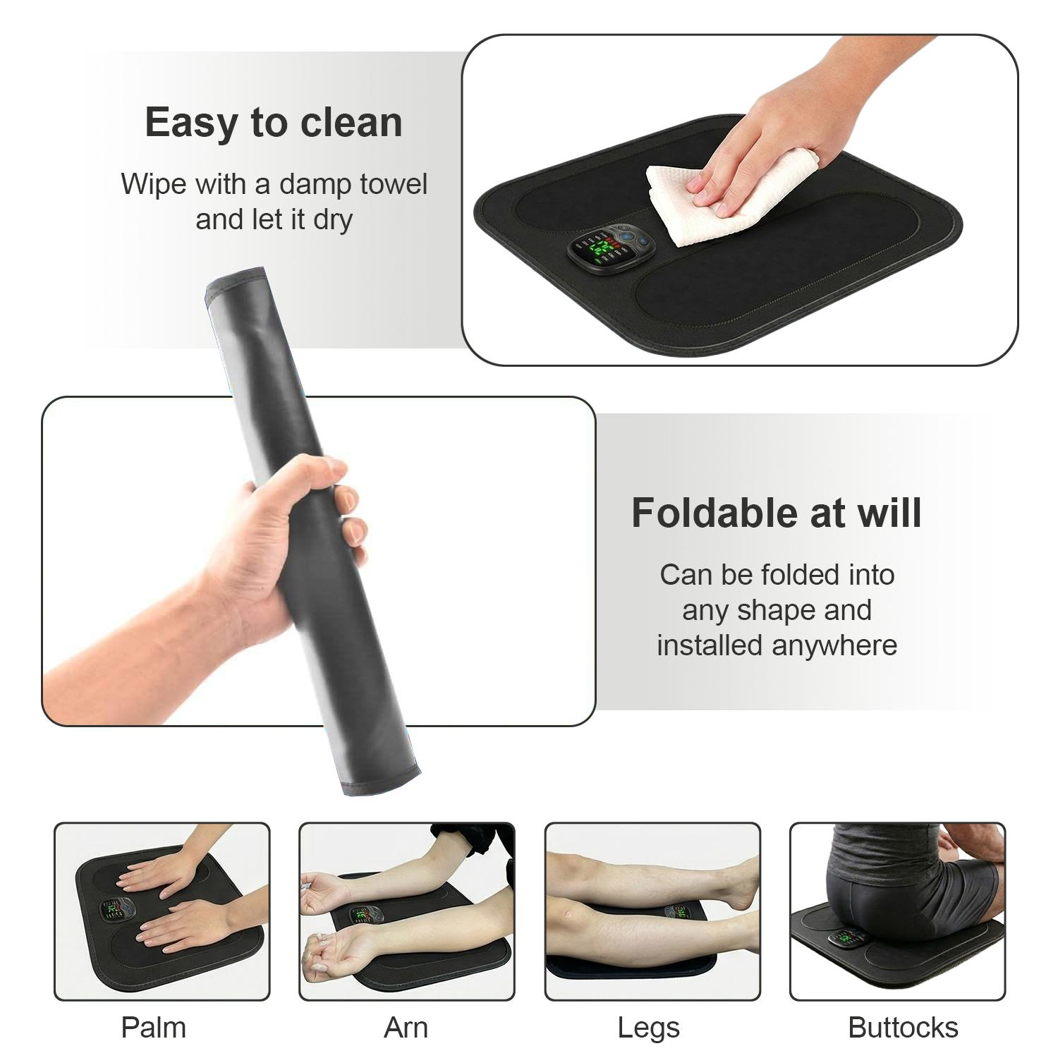 Lotosug Rechargeable USB Foot Massager Mat, perfect for athletes foot, muscle relaxation, 10 Modes 30 Intensities, LCD Display Screen, EMS Foot Massage for Muscle Relaxation, Best mothersdaygift