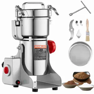 【Summervibes】VEVOR 300g Electric Grain Mill Grinder,  High Speed 1500W Commercial Spice Grinders, Stainless Steel Pulverizer Powder Machine, for Dry Grains Spices Cereals Coffee Corn Pepper, Swing Type