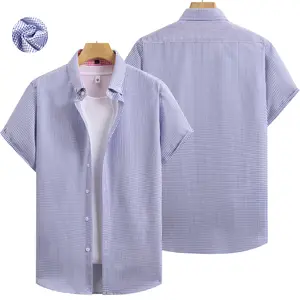 Men's Plaid Casual Fitted Shortsleeve Shirt - Turn-Down Collar, Button Closure, Comfortable Stylish Menswear Top for Summer
