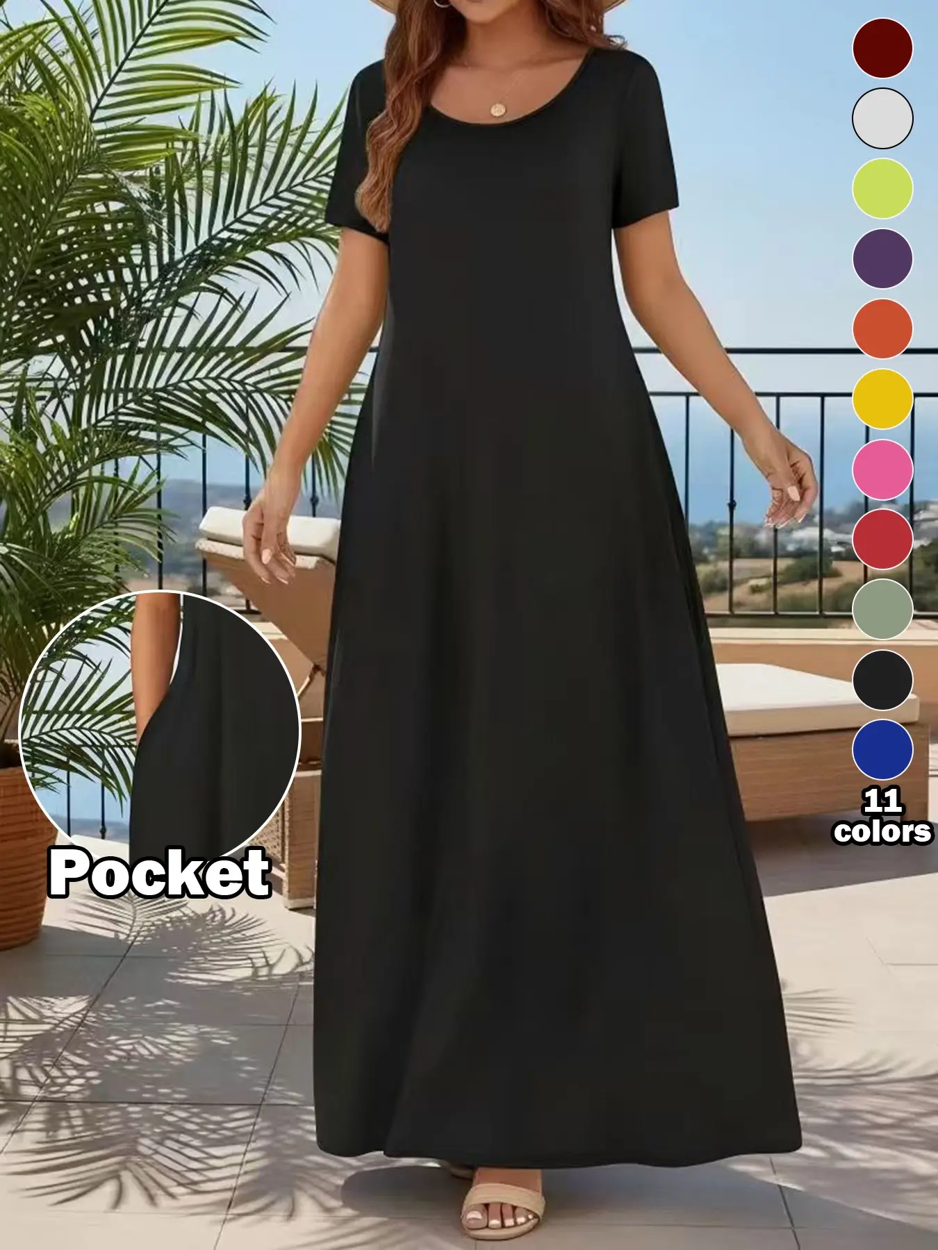 Women's Casual Commuter Plain Minimalist Short Sleeve Dress with Pockets, Loose Fit Summer & Fall, Essential Beachwear, Womenswear - TikTok Shop Women's Casual Commuter Plain Minimalist Short Sleeve Dress with Pockets, Loose Fit Summer & Fall, Essential Beachwear, Womenswear - TikTok Shop