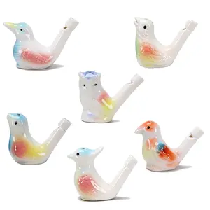 6 Pcs Ceramic Water Bird Whistles, Ceramic Bird Call Whistles, Colorful Porcelain Toys, For Kids Adults Birthday Easter Gift Classroom Prize