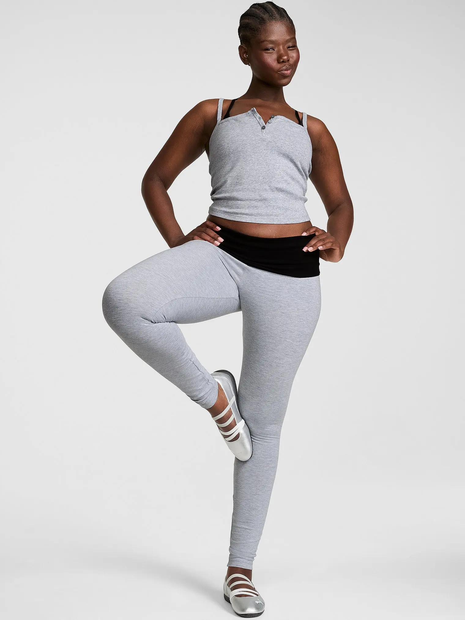 PINK All-Day Cotton™ Foldover Leggings