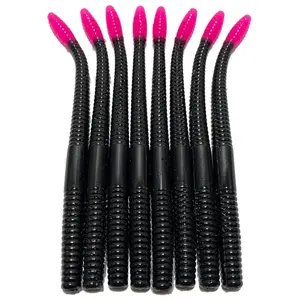 6" Finesse Worm | Black Hot Pink Tail