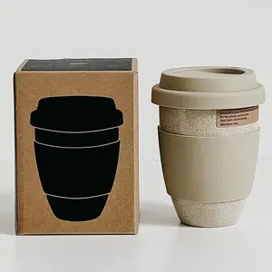 Ceramic Travel Mugs with Silicone Lids, 15 oz Portable Coffee Mug Travel Unique To Go Mug, Reusable Coffee Cups with Non-Slip Sleeve, Cappuccino,Tea,Latte,Iced Coffee Cups, Dishwasher Safe Drinkware Tumblers