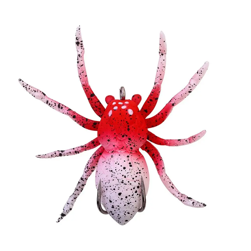 High-simulation soft spider bait, three-pronged hook anti-fall design, 7cm/6.4g universal bait for freshwater and seawater, suitable fishing gear accessories for zander, carp and perch, 6 colors optional, bite-resistant and waterproof fishing combination