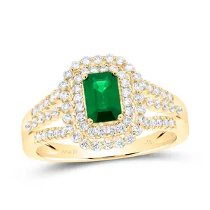 1/2Ctw-Nat Dia Ana M 6X4Mm Em-Em Nat Gem Ring (4.39 grams)