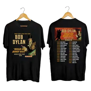 Bob Dylan Rough and Rowdy Ways Tour 2026 T-Shirt, Folk Rock Concert Graphic Tee, Vintage Music Fan Outfit for Men Women, Retro Streetwear Summer Casual Cotton Apparel