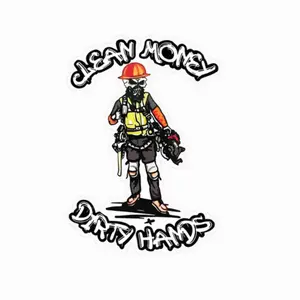 Vinyl Stickers, Hard Hat Themed "Dirty Hands Clean Money" Carpenter Design, Waterproof, Outdoor-Ready, Laptop-Friendly Multi-Size Decorative Decals for Construction Equipment